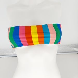 Mumu Mermaid Striped Bandeau Swimsuit Top